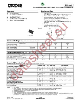 BSS138W-7-F datasheet  